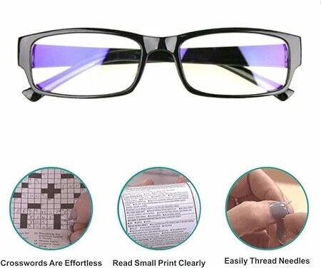 Auto Focus Reading Glasses for Clear Vision Adjustable Optics for Women and Men in Black