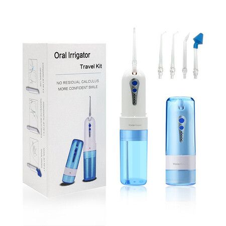 Rechargeable Oral Irrigator Water Flosser Dental Tooth Cleaning Device 4 Modes 200ML Water Tank Teeth Cleaner With 5 Jet Tips