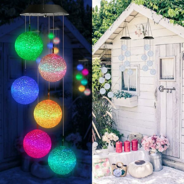 Solar Wind Chime, Color Changing Ball Wind Chimes for Garden, Patio