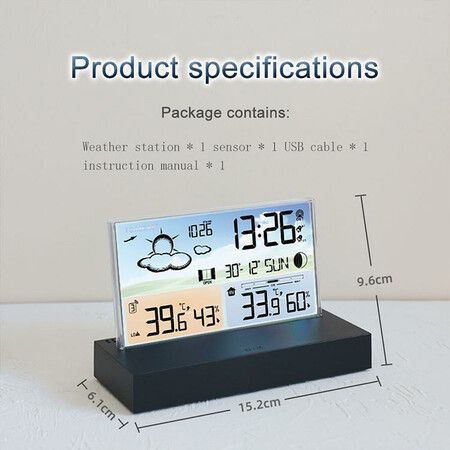 Digital Weather Station Indoor Thermometer Hygrometer Barometer Electronics Desktop Alarm Clock Wireless Weather Station