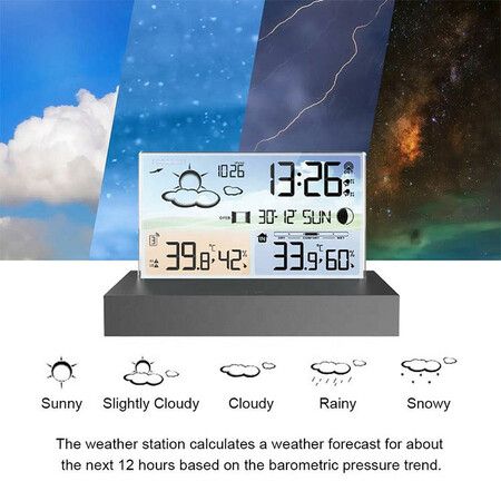 Digital Weather Station Indoor Thermometer Hygrometer Barometer Electronics Desktop Alarm Clock Wireless Weather Station