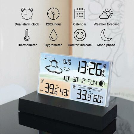 Digital Weather Station Indoor Thermometer Hygrometer Barometer Electronics Desktop Alarm Clock Wireless Weather Station