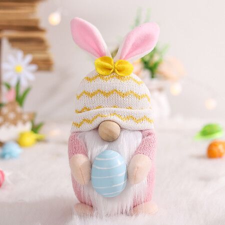 3 Pack of Easter Gnome Bunny with Easter EggHandmade Gnome Faceless Plush Doll,Bunny Gnomes OrnamentsIndoor Spring DecorEaster Decorations Ornaments