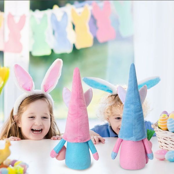 2 PCS 21*14*10cm Easter Decor Bunny Handmade Decorations Doll Rabbit Gifts,Household Ornaments,boys Easter Boys Easter Gifts Easter Gifts For Kids