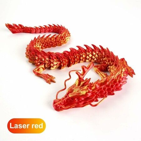 3D Printed Dragon in Egg,Full Articulated Dragon Crystal Dragon with Dragon Egg,Flexible Joints Home Decor Executive Desk Toys,Home Office Decor Executive Desk Toys (Red)