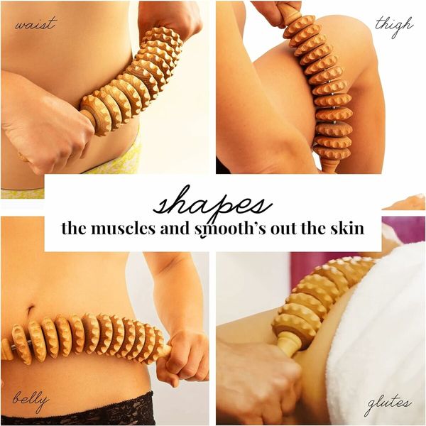 Wooden Massage Roller for Waist and Thigh