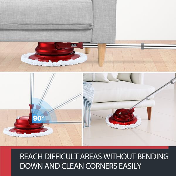 4 in 1 Floor Spin Mop Cordless Electric Spinning Cleaner Scrubber Polisher Sweeper Waxer Washer Cleaning Machine with Pad for Tile Wood Marble