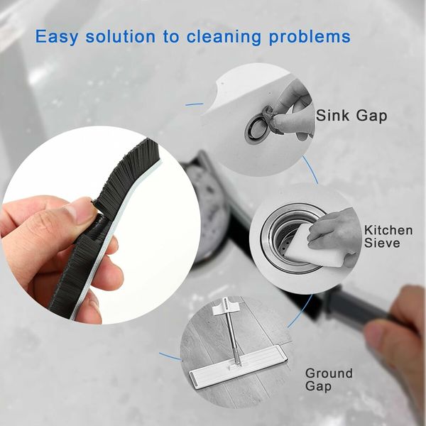 3Pcs Crevice Cleaning Brush, Crevice Grout Brush for Bathroom Kitchens Gap