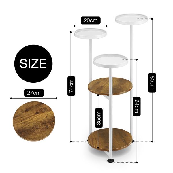 5 Tier Plant Pot Stand Metal Corner Flower Holder Shelf Display Unit Indoor Outdoor Shelves Garden Rack