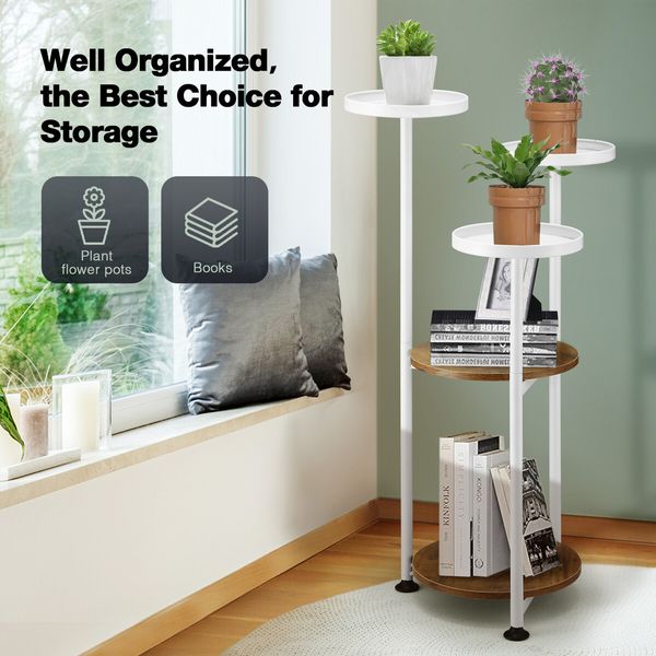 5 Tier Plant Pot Stand Metal Corner Flower Holder Shelf Display Unit Indoor Outdoor Shelves Garden Rack