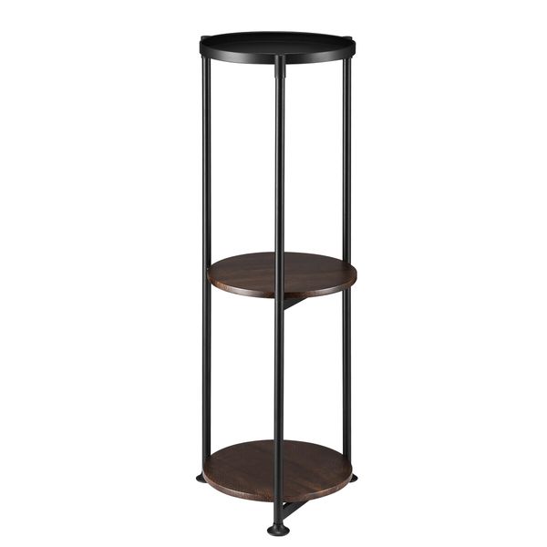 3 Tier Plant Pot Stand Metal Flower Holder Corner Shelf Unit Indoor Outdoor Display Shelves Garden Plywood Storage Rack