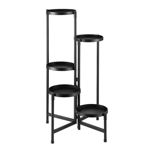 5 Tier Plant Pot Stand Metal Foldable Flower Holder Corner Shelf Display Unit Indoor Outdoor Garden Shelves Storage Rack