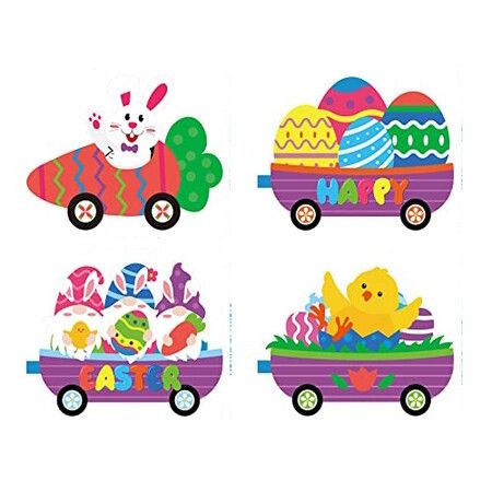 4 Pcs Easter Yard  Easter Yard Decorations Outdoor Train Easter Lawn Signs Bunny Carrot Gnomes Chick  Lawn