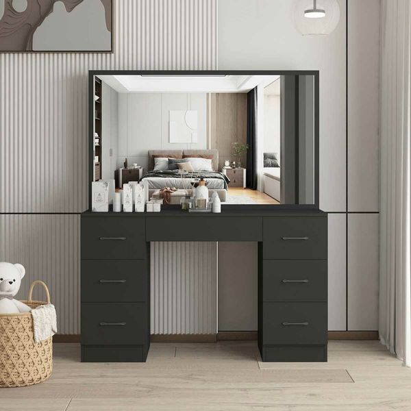 Dressing Table Set with Mirror Makeup Dresser Vanity Modern Home Furniture