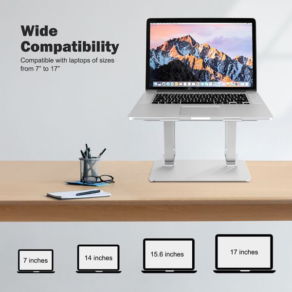 Laptop Stand Holder Adjustable Notebook Computer Monitor Riser Ergonomic PC Macbook 7 to 17 inch Screen Desk Station