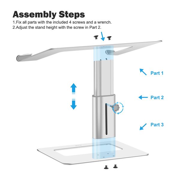 Laptop Stand Holder Ergonomic Adjustable Notebook Computer Riser Macbook PC Monitor Desk Station for 10 to 15.6 Inch Screen