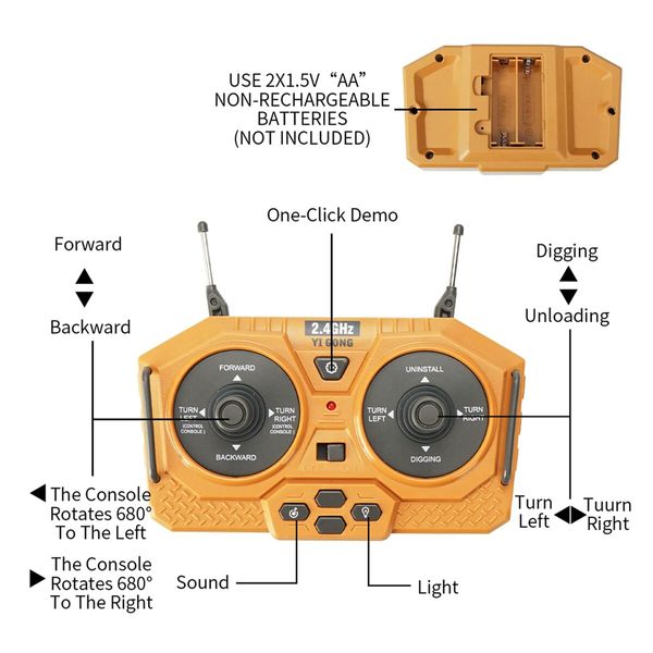 Remote Control Excavator ,1:20 Remote Control Digger Excavator Toys,11CH Engineering Vehicle Excavator Toy