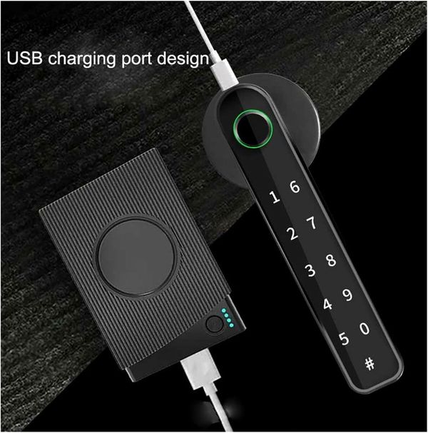 Rechargeable Fingerprint Entry Door Lock Home Smartlife Fingerprint and PIN Wireless Smart Handle Lock