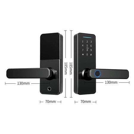 Tuya Electronic Smart Door Lock with Biometric Fingerprint, Smart Card, Password, Key Unlock, USB Emergency Charging