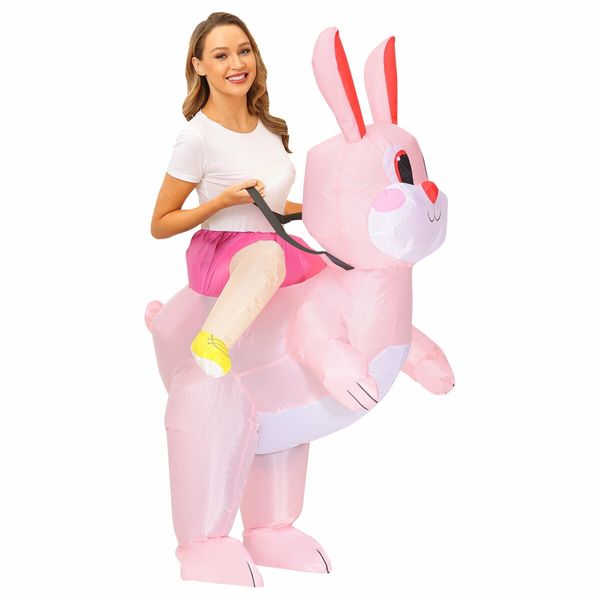 Inflatable Costumes for Easter Dressed Ball Costume Cute Riding Rabbits Cosplay New Year Christmas Party Carnival Suit For 150-190cm