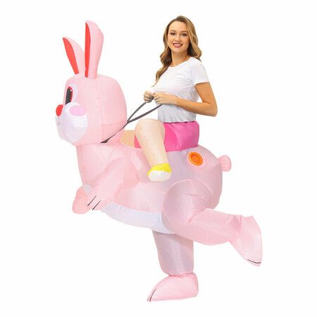 Inflatable Costumes for Easter Dressed Ball Costume Cute Riding Rabbits Cosplay New Year Christmas Party Carnival Suit For 120-140cm