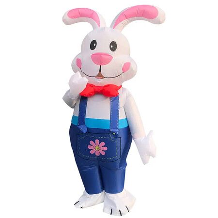 Easter Bunny Inflatable Costume, Easter Rabbit Suit For 150-190CM,Blow up Costume for Christmas Halloween Fun Easter Holiday