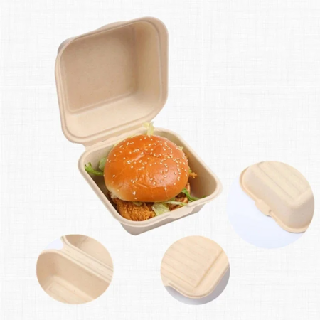 50pcs Disposable Bento Food Containers Baking Dessert Cake Bowl packaging Burger Snack Boxes Microwavable Home