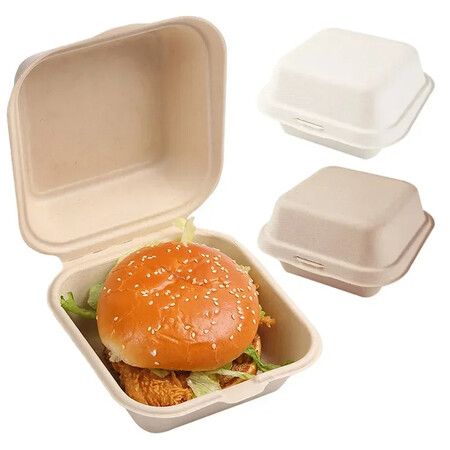 50pcs Disposable Bento Food Containers Baking Dessert Cake Bowl packaging Burger Snack Boxes Microwavable Home