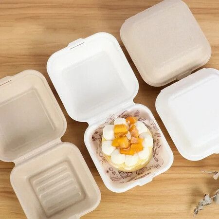 50pcs Disposable Bento Food Containers Baking Dessert Cake Bowl packaging Burger Snack Boxes Microwavable Home