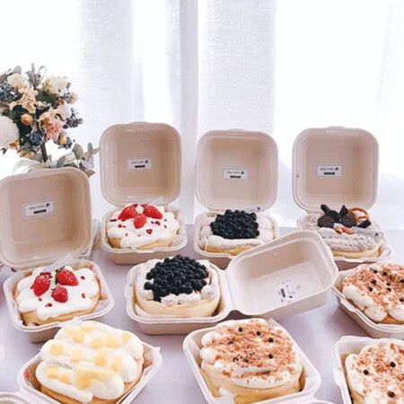 50pcs Disposable Bento Food Containers Baking Dessert Cake Bowl packaging Burger Snack Boxes Microwavable Home