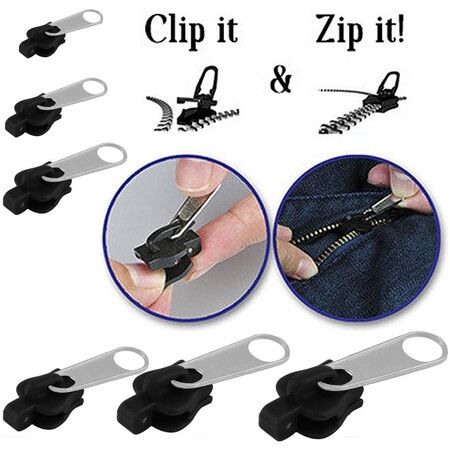 Universal Zipper Repair Kit, Fixes any zipper in a Flash Fix A Zipper 6pcs