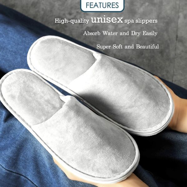 6 Pairs Spa Slippers,Non Slip Disposable Slippers For Guest,Washable Reusable,Which Can Be Used As Women Men,House,Indoor,Bathroom,Bedroom,Hotel,Bride Slippers