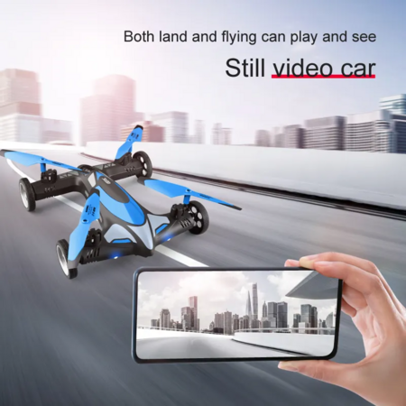 2 in 1 Stunt Roll Aerial Photography FPV Drone WIFI 4K HD Camera Land and Air Fighting RC Quadcopter-Orange