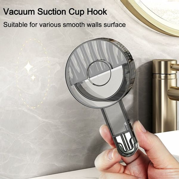 Suction Hooks,Vacuum Suction Cup Hooks Push Removable Heavy Duty Hooks for Kitchen, Bathroom and Living Room(4 Pcs-Black)