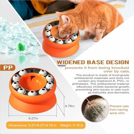 Cat Dish Food Bowl Dog Pet Bait Plate Drainage Reduces Burden Prevent Falls Weight Management