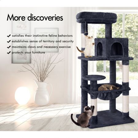 BEASTIE Cat Tree Scratching Post Scratcher Tower Condo House Furniture Wood 143