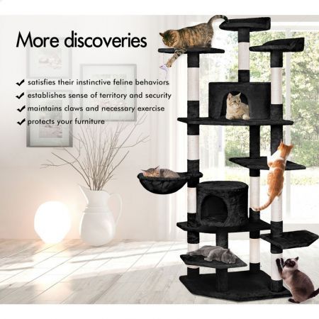 BEASTIE Cat Tree Scratching Post Scratcher Tower Condo House Furniture Wood 202