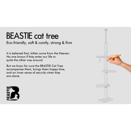 BEASTIE Cat Tree Scratching Post Scratcher Tower Condo House Furniture 230-286cm