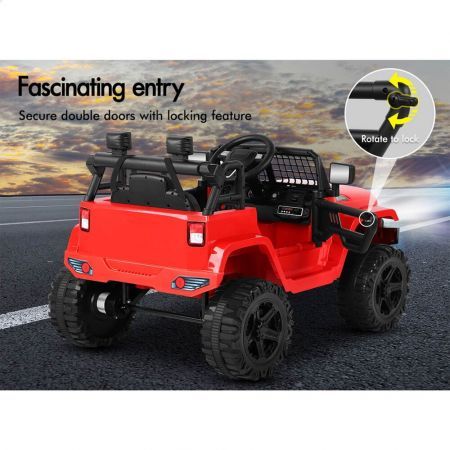 ALFORDSON Kids Ride On Car Toy Jeep Electric 12V 60W Motors R/C LED Lights Red