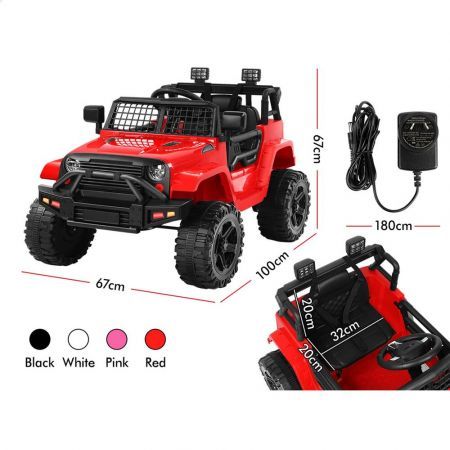 ALFORDSON Kids Ride On Car Toy Jeep Electric 12V 60W Motors R/C LED Lights Red