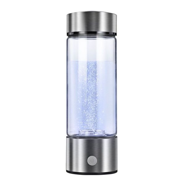 Hydrogen Water Bottle,Portable Hydrogen Water Bottle Generator,Ion Water Bottle,Water Ionizer Machine (Silver)