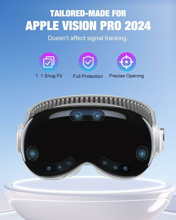 Protective Cover Compatible with Apple Vision Pro Case, Clear TPU Case for Vision Pro VR Headset 2024 Accessories, Shockproof, Slim Fit, Ultimate Defense