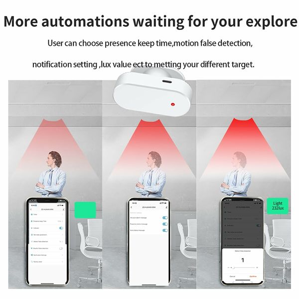 MmWave Human Presence Sensor, Tuya WiFi Millimeter Radar Wave Presence Detector