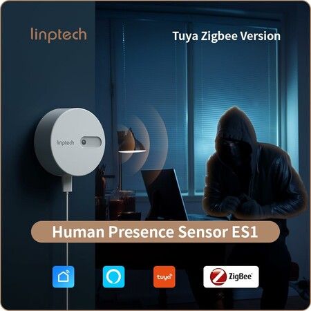 Human Presence Sensor ES1, Smart Motion Sensor with 24G mmWave Radar, Compatible with Alexa, Smart Life