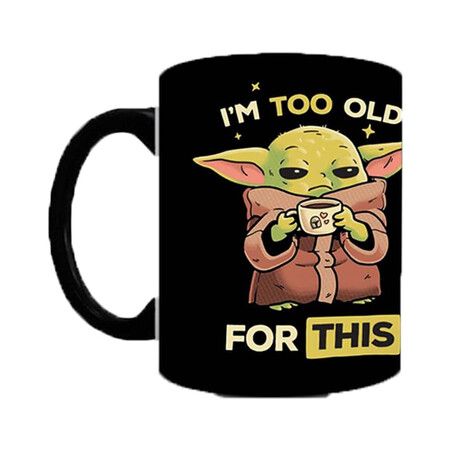 Yoda Magic Color Changing Mug, Creative Ceramic Coffee Mug, Birthday Gift for Boyfriend, Girlfriend, Husband, Wife, Mom and Dad (1 Pack,300-400 ML)