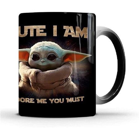 Yoda Magic Color Changing Mug, Creative Ceramic Coffee Mug, Birthday Gift for Boyfriend, Girlfriend, Husband, Wife, Mom and Dad (1 Pack)