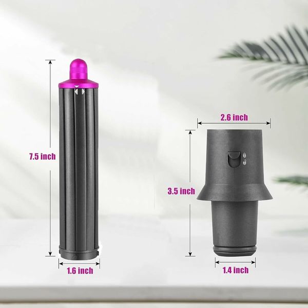 40MM Long Hair Curling Barrels for Dyson Airwrap Styler HS05 HS01 with Adapter Converting Hair Dryer To Airwrap Curling Iron