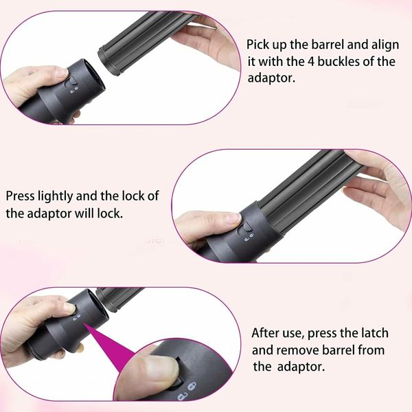 40MM Long Hair Curling Barrels for Dyson Airwrap Styler HS05 HS01 with Adapter Converting Hair Dryer To Airwrap Curling Iron