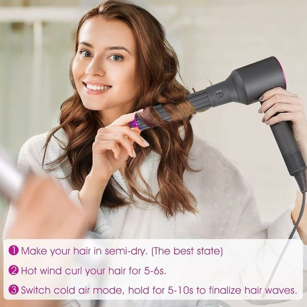 40MM Long Hair Curling Barrels for Dyson Airwrap Styler HS05 HS01 with Adapter Converting Hair Dryer To Airwrap Curling Iron