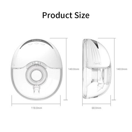 Wearable Breast Pump 210ML Large Capacity Hands Free Electric Portable Breast Pump BPA-free with LED Display 4 Modes 12 Levels Color White